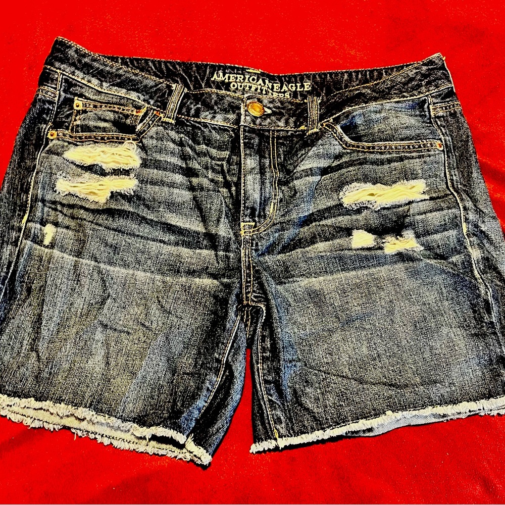 American Eagle Outfitters High Rise Long Jean Shorts